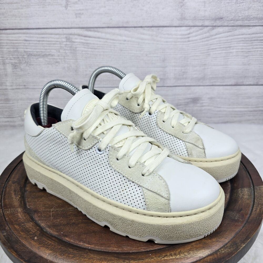 P448 Perforated Chunky Platform Sneaker Made In Italy Womens Sz US 6 EU 36 Shoe